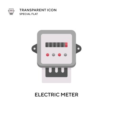 Elektrik metre vektör simgesi. Düz çizim. EPS 10 vektörü.
