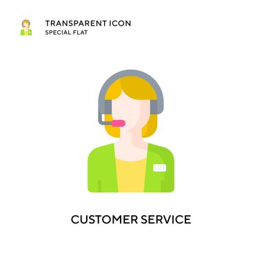 Müşteri hizmeti vektör simgesi. Düz çizim. EPS 10 vektörü.