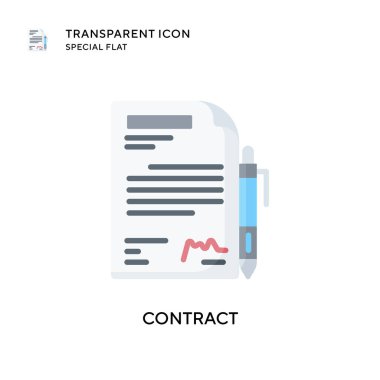 Kontrat vektör simgesi. Düz çizim. EPS 10 vektörü.