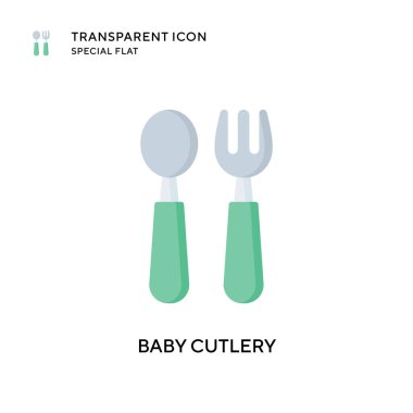 Bebek çatal bıçak vektör ikonu. Düz çizim. EPS 10 vektörü.