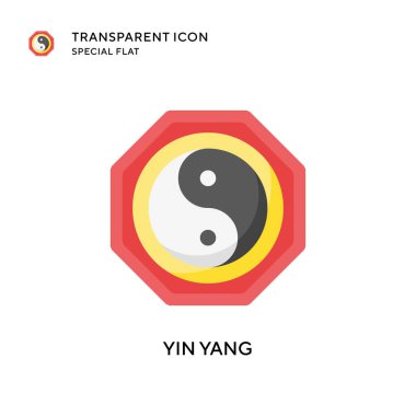 Yin yang vektör simgesi. Düz çizim. EPS 10 vektörü.