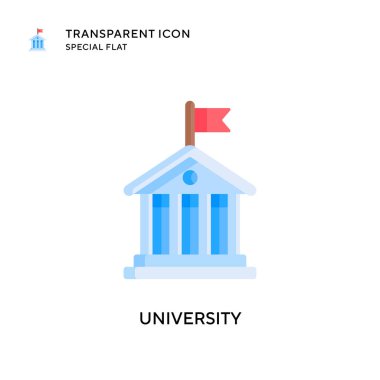 Üniversite vektör ikonu. Düz çizim. EPS 10 vektörü.