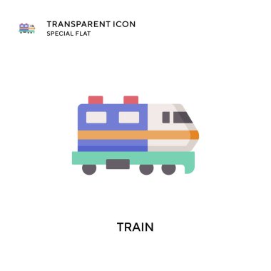 Tren vektör simgesi. Düz çizim. EPS 10 vektörü.