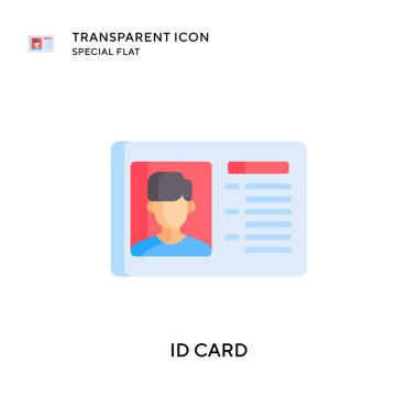 Kimlik kartı vektör simgesi. Düz çizim. EPS 10 vektörü.