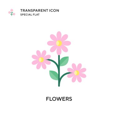 Çiçek vektör simgesi. Düz çizim. EPS 10 vektörü.