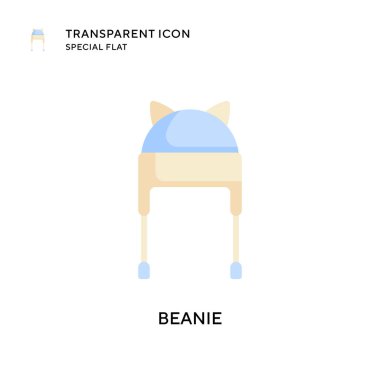Beanie vektör simgesi. Düz çizim. EPS 10 vektörü.