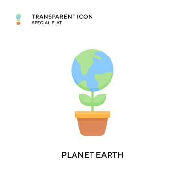 Gezegen Dünya vektör simgesi. Düz çizim. EPS 10 vektörü.