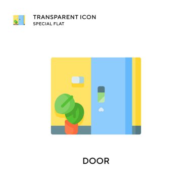 Kapı vektör simgesi. Düz çizim. EPS 10 vektörü.