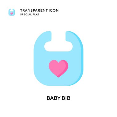 Bebek önlüğü vektör simgesi. Düz çizim. EPS 10 vektörü.