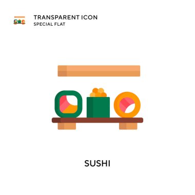 Suşi vektör simgesi. Düz çizim. EPS 10 vektörü.