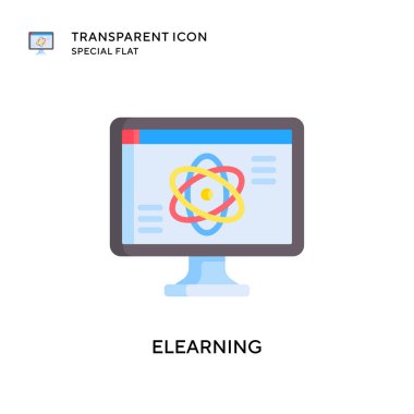 Elearning vektör simgesi. Düz çizim. EPS 10 vektörü.
