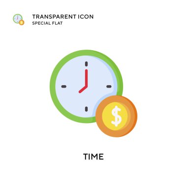 Zaman vektör simgesi. Düz çizim. EPS 10 vektörü.