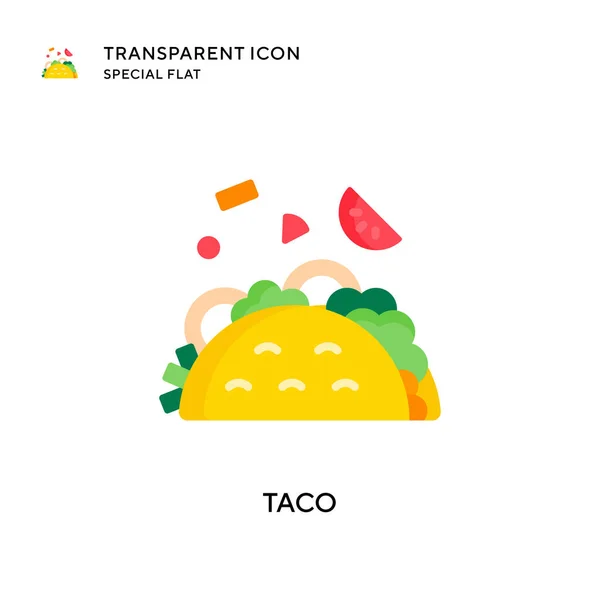 Taco Vector Icono Ilustración Estilo Plano Eps Vector — Vector de stock