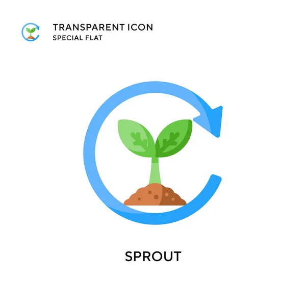 Sprout Icono Vector Ilustración Estilo Plano Eps Vector — Vector de stock