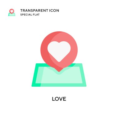 Aşk vektör simgesi. Düz çizim. EPS 10 vektörü.