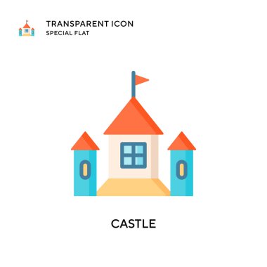 Castle vektör simgesi. Düz çizim. EPS 10 vektörü.
