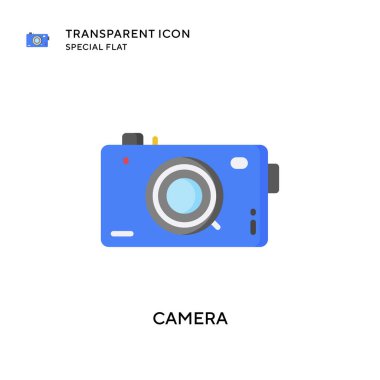 Kamera vektör simgesi. Düz çizim. EPS 10 vektörü.