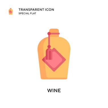 Şarap vektör simgesi. Düz çizim. EPS 10 vektörü.