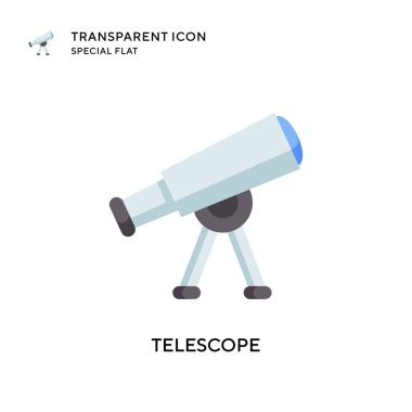 Teleskop vektör simgesi. Düz çizim. EPS 10 vektörü.