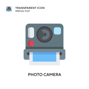 Fotoğraf makinesi vektör simgesi. Düz çizim. EPS 10 vektörü.