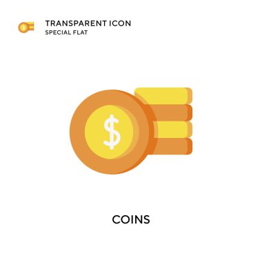 Madeni para vektör simgesi. Düz çizim. EPS 10 vektörü.