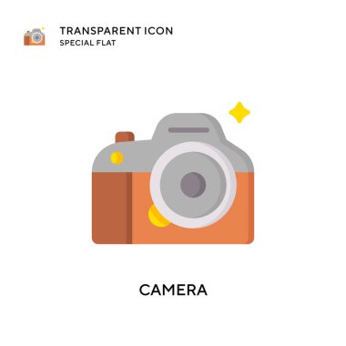 Kamera vektör simgesi. Düz çizim. EPS 10 vektörü.