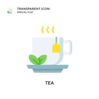 Çay vektör simgesi. Düz çizim. EPS 10 vektörü.