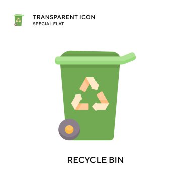 Çöp kutusu vektör simgesini geri dönüştür. Düz çizim. EPS 10 vektörü.