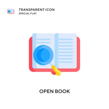 Kitap vektör simgesini aç. Düz çizim. EPS 10 vektörü.