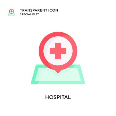 Hastane vektör ikonu. Düz çizim. EPS 10 vektörü.