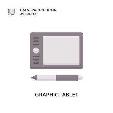 Grafik tablet vektör simgesi. Düz çizim. EPS 10 vektörü.