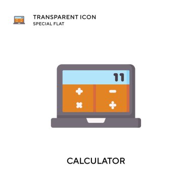 Hesap makinesi vektör simgesi. Düz çizim. EPS 10 vektörü.