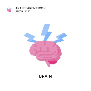 Beyin vektör simgesi. Düz çizim. EPS 10 vektörü.