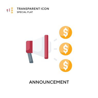 Duyuru vektör simgesi. Düz çizim. EPS 10 vektörü.