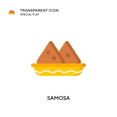 Samosa vektör simgesi. Düz çizim. EPS 10 vektörü.