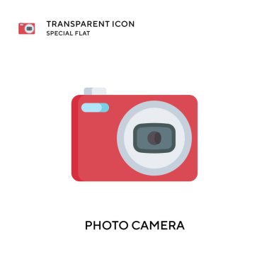 Fotoğraf makinesi vektör simgesi. Düz çizim. EPS 10 vektörü.