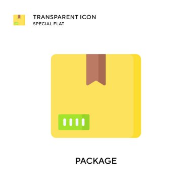 Paket vektör simgesi. Düz çizim. EPS 10 vektörü.