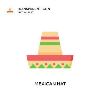 Meksika şapka vektör simgesi. Düz çizim. EPS 10 vektörü.