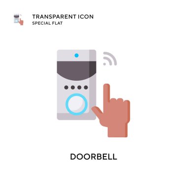 Kapı zili vektör simgesi. Düz çizim. EPS 10 vektörü.