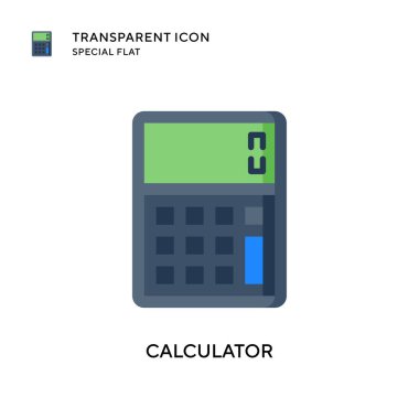 Hesap makinesi vektör simgesi. Düz çizim. EPS 10 vektörü.