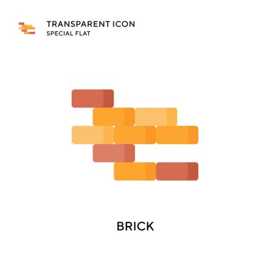 Tuğla vektör simgesi. Düz çizim. EPS 10 vektörü.