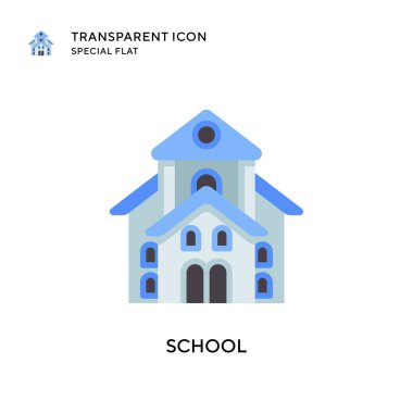 Okul vektör simgesi. Düz çizim. EPS 10 vektörü.