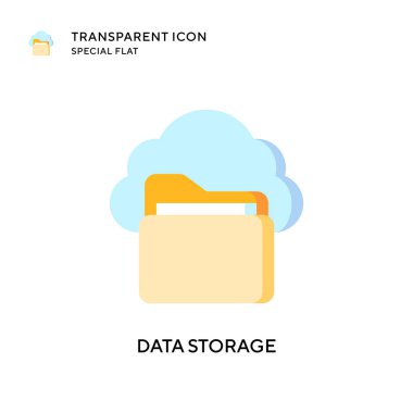 Veri depolama vektör simgesi. Düz çizim. EPS 10 vektörü.