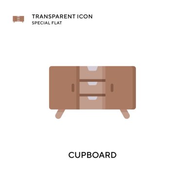 Dolap vektör simgesi. Düz çizim. EPS 10 vektörü.