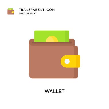 Cüzdan vektör simgesi. Düz çizim. EPS 10 vektörü.