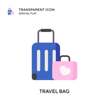 Seyahat çantası vektör simgesi. Düz çizim. EPS 10 vektörü.