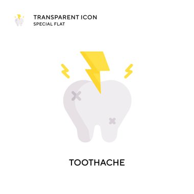 Diş ağrısı vektör simgesi. Düz çizim. EPS 10 vektörü.