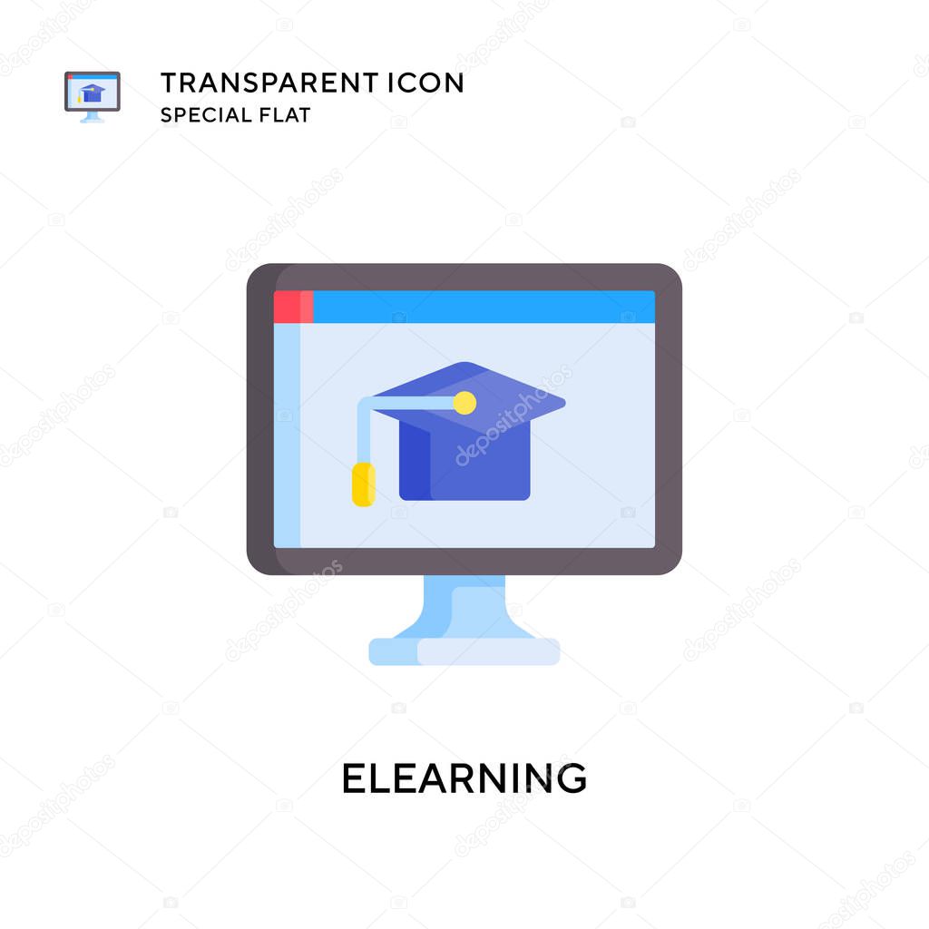 Elearning vector icon. Flat style illustration. EPS 10 vector.