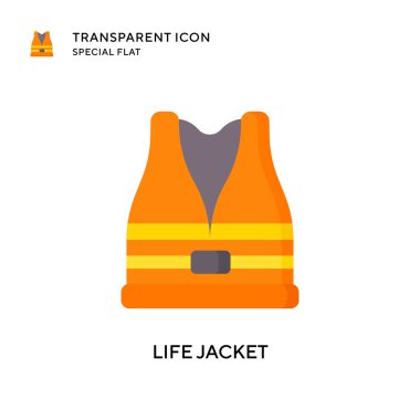 Can yeleği vektör simgesi. Düz çizim. EPS 10 vektörü.