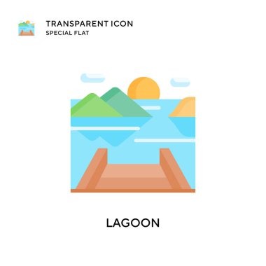 Lagoon vektör simgesi. Düz çizim. EPS 10 vektörü.